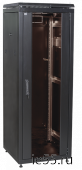 ITK Шкаф сетевой 19" LINEA N 33U 600х600 мм стеклянная передняя дверь, задняя металлическая черный